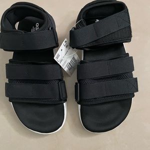 Adidas black and white adilette  2.0 sandals. NWT. No Box